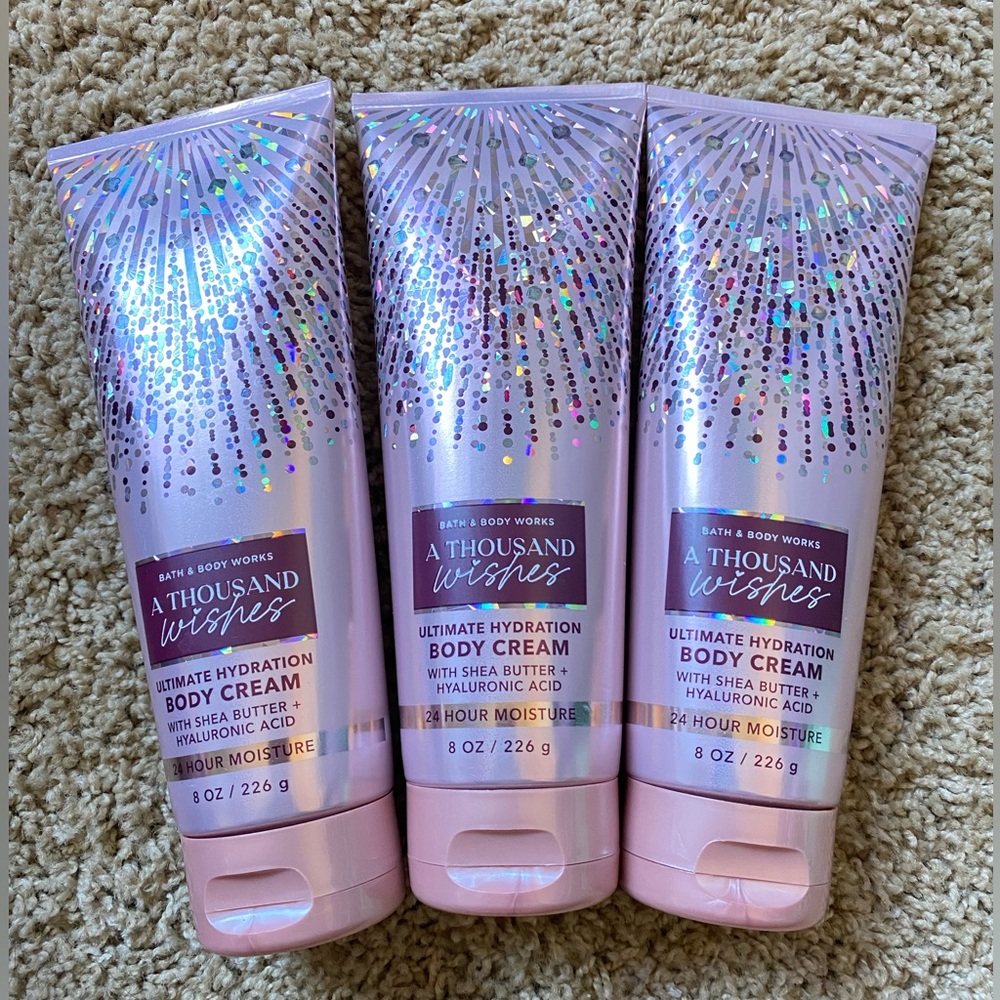 Set of 3 A thousand wishes 8 oz body cream bath and body works